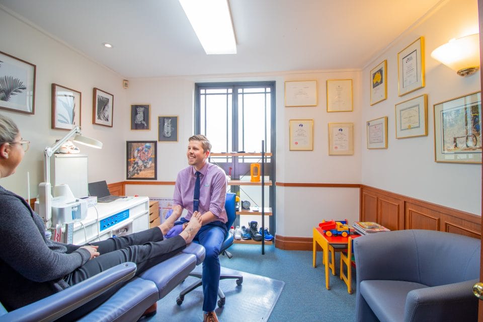 Professional podiatry clinic interior and patient care area at The Walking Clinic Lyneham Canberra
